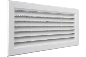 La Ventilazione P31R13B Ventilationsgaller rektangulär plast infälld ventilationsgaller med insektsnät, mått 315 x 136 mm, vi