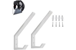 Newyuan Lot de 2 supports muraux pour casque de moto avec crochet pour vestes, sacs en tissu Blanc