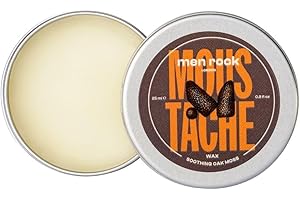 Men Rock Oak Moss Moustache Wax - 25ml Soothing Formula with Argan Oil, Perfect for Shaping, Styling & Taming, Promotes Soft Hair Growth