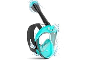 BGIUSQF Maschera Subacquea Bambini, Maschera Snorkeling, Maschera da Snorkeling Integrale a 180°, Anti-Appannamento e Anti-Perdite Snorkeling, Maschera Mare per Bambini