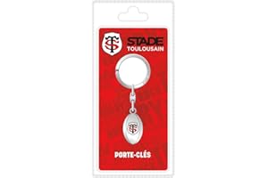 STADE TOULOUSAIN La Plume Dorée Ballon Rugby Porte-Clef Sous Blister Métal Multicolore 8,5 x 18 x 2,5 cm