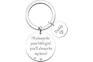 FMCC Daddy Gifts from Daughter Gifts for Dad Birthday Christmas Fathers Day Gift Keyring I'll Always be Your Little Girl, You'll always be My Hero.