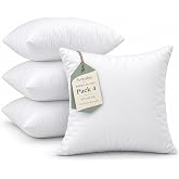 ForenTex Cushion Filling 45 x 45 cm Silicone Virgin Fibre Pack of 4 | Soft and breathable, keeps bulk, hypoallergenic and was