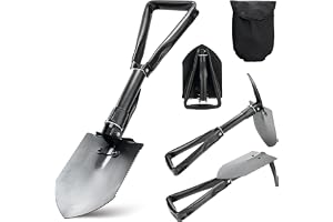 Camping, hopfällbar spade 23 tum, 58 cm, multifunktionell hopfällbar spadspade, levereras en kompass