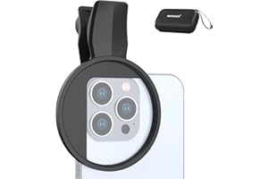 NEEWER 67mm Handy Clip Filterhalterung, kompatibel mit iPhone 16 15 Pro Max Plus 16e 14 13 mini 12, verstellbare Gewindefilter Objektivklemme mit rutschfesten Gummipads, LA007