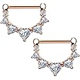 Melighting 14G Nipple Bars Heart Nipple Rings CZ Nipple Shield Jewelry 316L Surgical Steel Nipple Piercings Bar Nipple Barbells Nipple Piercing Jewellery