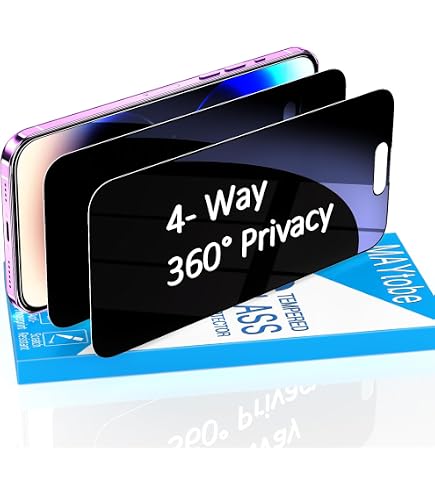 Kesuwe [3 Pezzi] Proteggi Schermo Per IPhone 13 Pro Max/14 Plus – Vetro Temperato Anti-Spia, Antigraffio 9H, Trasparente HD, Facile Installazione Senza Bolle, Copertura Totale - 2