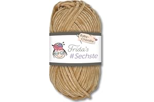 Frida's Wollhaus Frida's Pelote de laine Amigurumi - 50 g - Sixième fil chenille pour bébé - Pour tricot et crochet - Velouté - Doux - 30 couleurs (747 - Beige)