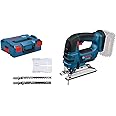 Bosch Professional 18V System Akku Stichsäge GST 18 V-LI S (Stabversion Schnitttiefe in Holz/Alu/Metall: 120/20/8 mm 3 Stichs