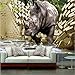Produktbild Mddjj Benutzerdefinierte Große Wandbild Tapete 3D Stereo Rhino Gebrochen Wand Tv Hintergrund Fototapete Wohnzimmer Schlafzimmer Vliestapete-250X175Cm