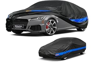 Weleyclore Coupe Car Cover 100% Waterproof Breathable,Outdoor Car Covers.Rain Snow UV Dust Protection.Fit for Audi TT,BMW Z4,Jaguar F type,Porsche 718 Cayman,Nissan 350Z 370Z,etc.(420 To 450cm) B5
