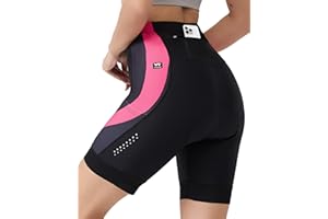 VeloVibe Radhose Damen mit 4D Sitzpolster Fahrradhose Damen Radlerhose Damen Gepolstert Atmungsaktiv Stoßfeste Radhose Damen Kurz mit Taschen Radlershorts Damen