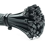 ERKO 100 Stück professionelle Kabelbinder 150 x 2,5 mm, Halter für den Kabelweg Halter für Kabelbinder in schwarz, temperatur