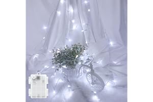 FFZZKJ Christmas Fairy Lights Battery Operated Waterproof String Lights With Timer 3M 30 LED Lights Battery Powered Outdoor Indoor For Christmas Decorations, Bedroom, Door, Window, Terrace, Party, Cold White