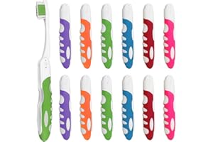 BOULESENM 12PCS Brosses à Dents de Voyage Pliables, Brosses à Dents de Voyage, Ensemble de Mini Brossés à dents de voyagé pour le camping, les voyagés, les enfants et les adultes