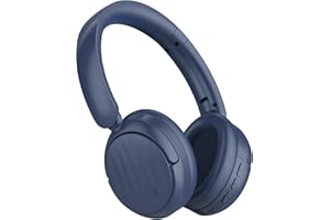 MMWOWARTS Bluetooth Headphones with Active Noise Cancelling (ANC), Wireless Over Ear Bluetooth Headsets with 35H Playtime, HiFi Stereo Foldable Headphones with Foam Ear Cups for Sports, Travel, Blue