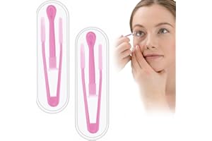 ZKGYUS 2Pcs Pinces a lentilles de Contact, Pince à épiler en Silicone, Ventouse Lentille Souples et rigides pour lentilles de Contact avec boîte pour Voyage (rouge)