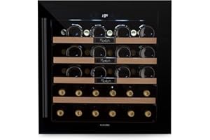Klarstein Cantinetta Vino Refrigerata a Zona Singola per Interno/Esterni, Frigo Bar, Cantina Vino con Vetrina, Mini Frigo con Protezione UV, Frigorifero Piccolo Touch Control 5-20°C, 92L 36 Bottiglie