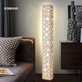 ELINKUME lámpara de pie estrellas forma hueco tallado LED lámpara de pie de madera de PVC blanco caliente placa de plástico materiales interruptor de pedal iluminación de decoración perfecta para dormitorio, sala de estar (AC200-230V)