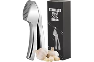 TWOMEOW Garlic Press Crusher Professional Kitchen Garlic Crusher Garlic Mincer Easy to Clean & Durable Stainless Steel Garlic Press Garlic Press Rocker Garlic Rocker