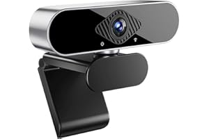 WAKEVLEO USB Webcam, Full HD 4K Webcam for PC and Laptop, Plug-and-Play, webcam with Microphone,Auto Light Correction, 360° View Web Cam for Live Streaming, gaming, Studying, Conferences (4K)