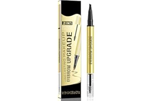 KALOEY Microblading Eyebrow Pen - 2-in-1 Dual-Ended Waterproof Eye Brow Pen with 4-Fork-Tip Brow Pen and Precise Brush Create Natural Looking Defined Eyebrows Last All Day