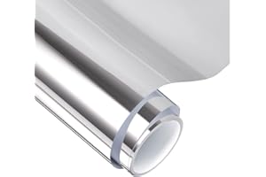 VINYL FROG Glossy Chrome Mirror Craft Adhesive Vinyl Roll Chrome Mirror Silver Vinyl 30.5x155cm Works with Cameo and Cutters for Craft Decoration