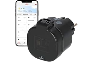 Brennenstuhl Connect WLAN Steckdose WA 3600 XS03 für außen IP44 (WiFi Steckdose Outdoor 2.4 GHz kompatibel mit Alexa und Google Assistant, Matter, smarter Stecker mit Zeitschaltuhr, kostenlose App)