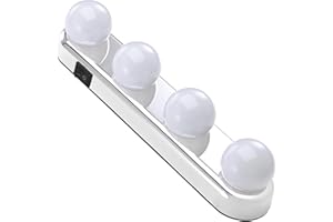 GEEZY Stick-On Vanity Lights for Mirror - Battery Powered, Cordless, Easy Setup - Hollywood Style LED Makeup Lights for Dressing Table, Bathroom, Vanities - Great for Makeup, Grooming, Shaving