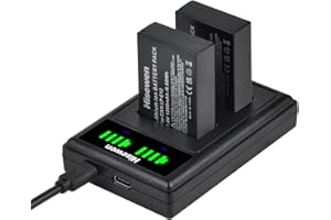 Hisewen LP-E12 Batería (2Pack), Cargador Dual USB para Canon EOS M, EOS M2, EOS M10, EOS M50, EOS M50 Mark II, EOS M100, EOS M200, Rebel SL1, Powershot SX70 HS Cámara.