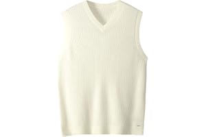 ZHILI zhiliFs - Maglia da Uomo con Scollo a V, Senza Maniche, in Tinta Unita, Tinta Unita, vestibilità Ampia