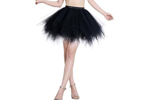 Berylove Jupe Tulle Rockabilly Ballet Tutu Petticoat Multicolore pour Danse Noël Cosplay Déguisement Carnival