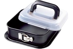 Original Kaiser Inspiration Springform eckig 24 x 24 cm, quadratische Backform mit Deckel, Tiramisu Form antihaftbeschichtet, klappbarer Griff, Kastenform, Kuchenform eckig