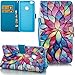 Produktbild Flip Cover Wallet ISENPENK Für 5,2-Zoll Huawei P8 Lite(2017) Klapp Hülle Leder Muster [Blumen] Vorne und Hinten Original Magnet Bookstyle,Huawei P8 Lite(2017) Tasche Mit Gürtelclip Leder PU Lederhülle Schale Standfunktion Etui Schutzhülle Credit Card Slots Case Schutzhülle