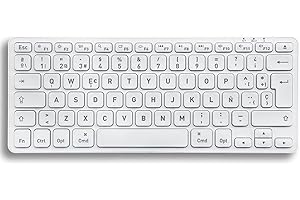 Perixx PERIBOARD-832MW Teclado Bluetooth para Mac - inalámbrico retroiluminado - LED Blanco - Disposición Española con Ñ