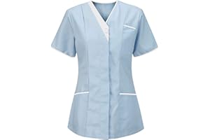 ‎BRISKORRY Briskorry Unisex Medizinisches Arbeitshemd Schlupfkasack Kasack Schlupfjacke Einfarbig Schlupfhemd für Medizin und Pflege OP-Kleidung