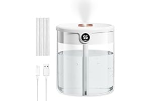 TOWWOO Luftbefeuchter Schlafzimmer, 2L Auto Diffuser Humidifier für Home Babys Office Pflanzen, 36dB Leiser Betrieb, 20H Laufzeit, Nachtlichtfunktion, Feuchtigkeitsüberwachung (Weiß)