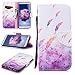 Produktbild FNBK Huawei P Smart Hülle Leder Lanyard Aquarell Feder Flip Schutzhülle Silikon BackCover Flip Cover Wallet Bookstyle Handyhülle Tasche Stand Kartenfächer Ledertasche
