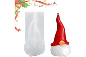 SPERMUOY Moule en silicone 3D de Noël - Bougie Père Noël - Moule en silicone 3D - Lutin - Pour bougies parfumées, ornements artisanaux, savon fait à la main
