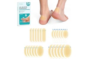 Promifun 24ct Bende adesive per vesciche in gel idrocolloide, impermeabili, per talloni, piedi, dita dei, dito, per prevenzione e recupero, Hydrocolloid Gel Blister Bandages(Variety Pack)