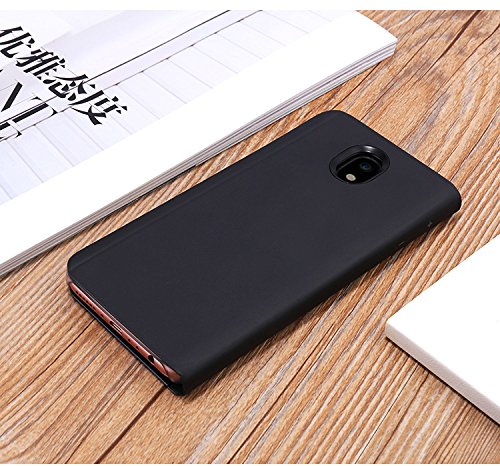 Samsung Galaxy J7 2017 espejo Funda de espejo Flip Case Espejo Reflexi
n Brillante Ultra fino duro Anti-Scratch de para Samsung Galaxy J7 2017
Negro