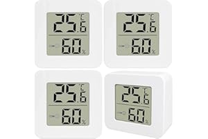 QHGPNT 4 Pcs Room Thermometer Hygrometer, Thermometer Room Temperature, Digital Room Hygrometer Accurate Temperature, Digital Thermometer Room for Baby Home Office Nursery Comfort Garden
