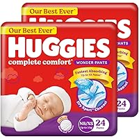 Huggies Complete Comfort Wonder Pants Newborn / Extra Small(Nb/Xs)Size(Up To 5 Kg)Baby Diaper Pants,48 Count,India'S Fastest 