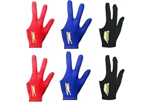 HFYMXNB 6Pcs Guantes de Billar Mano Puente Izquierda，Guante de Billar,Tokaneit Guante de Billar,Guantes de Billar, Unisex, elásticos, para Accesorios de Billar
