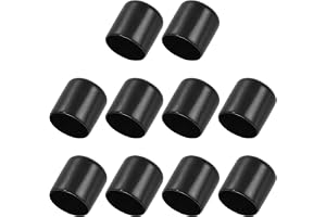 PATIKIL 28 mm vinylgummiändkåpor, 10-pack flexibla skruvlock, lock, runda trådskyddskåpor för metallrörstångsbultar