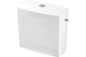 Wirquin 50717359 Réservoir d'eau pour wc Reviso bas en plastique avec kit de chasse d'eau complet économie d'eau, blanc