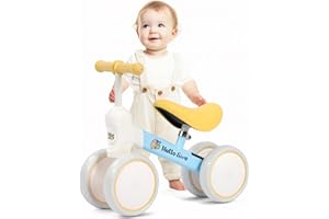 Hello-5ive Kinder Laufrad ab 1 Jahr, Lauflernrad Spielzeug für 12-36 Monate Baby, 4 Rädern Baby Lauflernrad für Jungen und Mädchen, Erstes Fahrrad ohne Pedal Geburtstag Geschenk