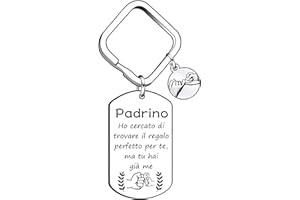 VZIUYTRE Regalo Portachiavi Regalo del Padrino Regalo Portachiavi del Padrino “Al miglior PADRINO dell'universo” Idea Regalo Giorno di Pasqua Battesimo Miglior Padrino