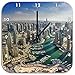 Produktbild Dubai Hotel Burj al Arab, Wanduhr Quadratisch Durchmesser 48cm mit schwarzen spitzen Zeigern und Ziffernblatt, Dekoartikel, Designuhr, Aluverbund sehr schön für Wohnzimmer, Kinderzimmer, Arbeitszimmer