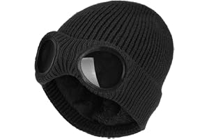 XRDSS unisex glasögon mössa stickad vinter tjock mössa hatt hatt